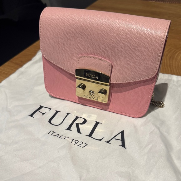Furla Handbags - Furla Pink Leather Crossbody Bag